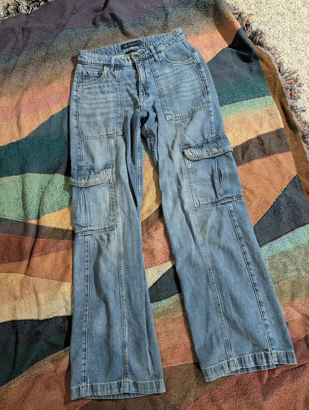 Aeropostale Utility Cargo Jeans - Super Soft! Size 2 Regular - NOT STRETCHY